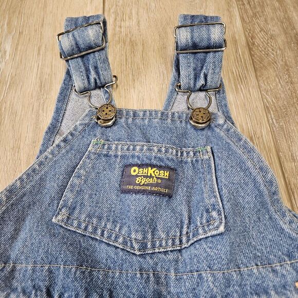 OshKosh B'Gosh Vintage Vestbak Denim Carpenter Overalls Bibs Toddler Kids 3T USA - Picture 4 of 9